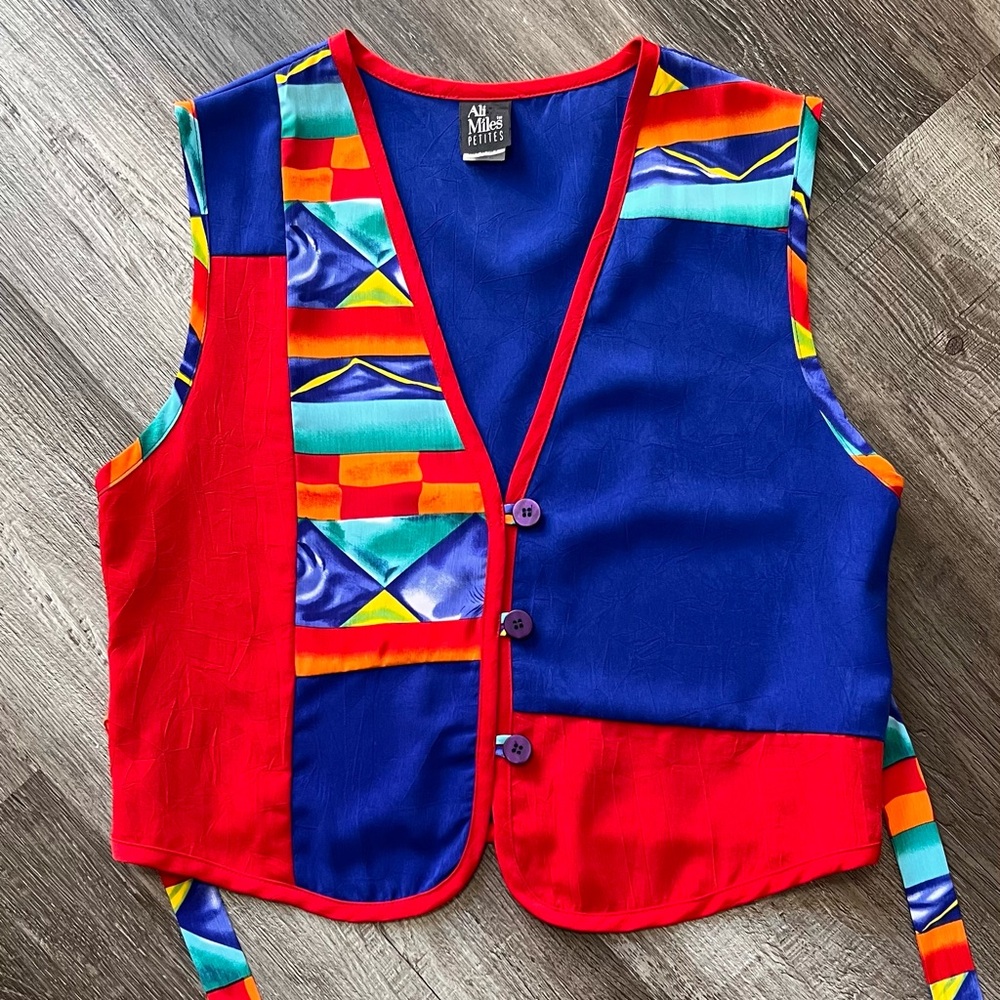 90’s Vintage Ali Miles Red and Blue Vest